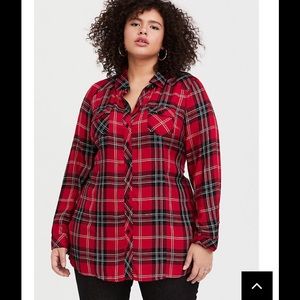 Plaid slim fit tunic